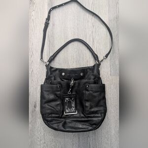 Marc by Marc Jacobs Black Leather Multi Pocket Hobo Crossbody Bag